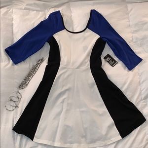 EXPRESS Color Block Skater Dress